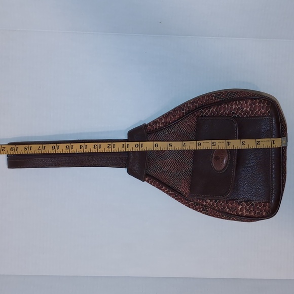 Antigua Leather Trim Backpack Brown Snakeskin Pattern - Picture 9 of 12